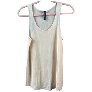 Easy Wear lightweight knit cream peach tank top scoop neck large NWOT
